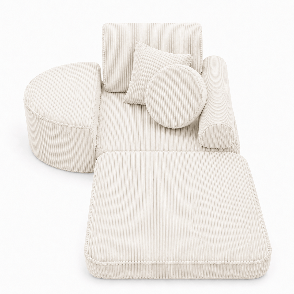 MeowBaby Kindersessel 3-in-1 Max Ästhetik Cord - faltbare Kindercouch &amp; Spielmatratze - Classic Cord Edition
