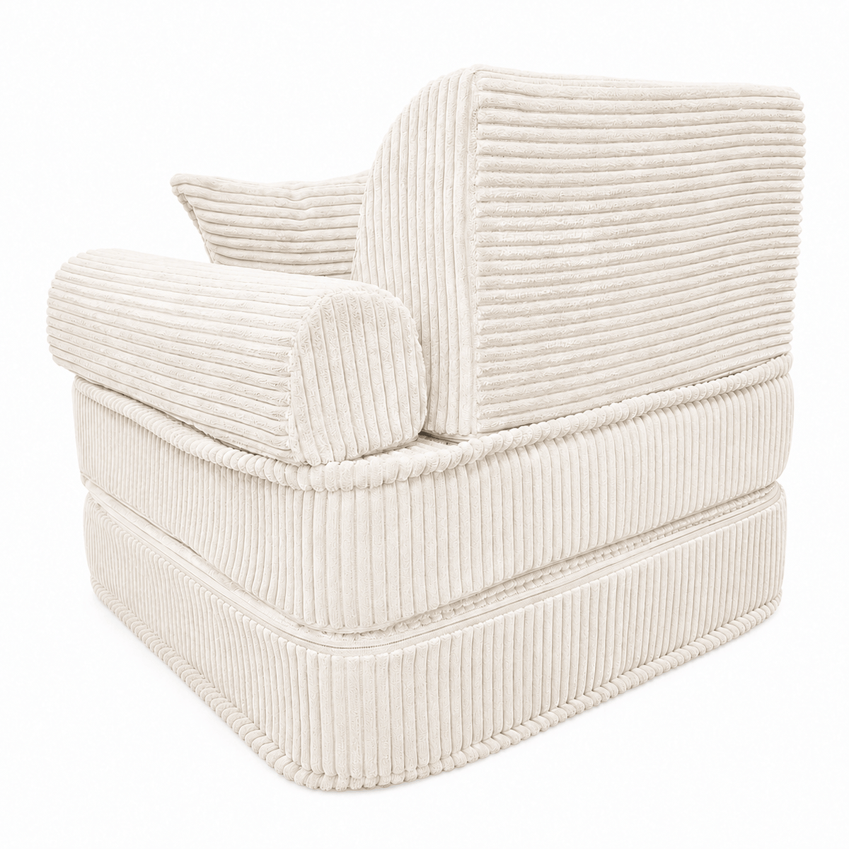 MeowBaby Kindersessel 3-in-1 Max Ästhetik Cord - faltbare Kindercouch &amp; Spielmatratze - Classic Cord Edition