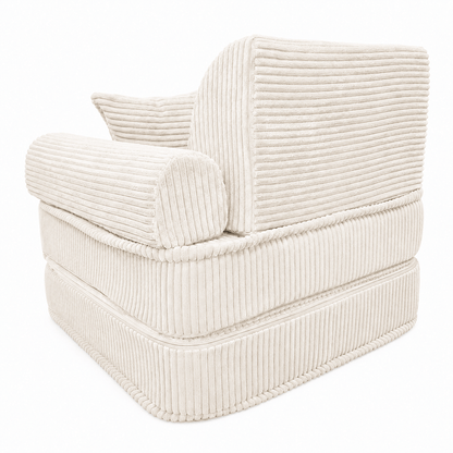 MeowBaby Kindersessel 3-in-1 Max Ästhetik Cord - faltbare Kindercouch &amp; Spielmatratze - Classic Cord Edition