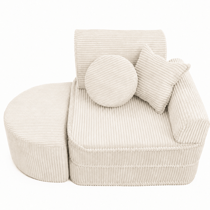 MeowBaby Kindersessel 3-in-1 Max Ästhetik Cord - faltbare Kindercouch &amp; Spielmatratze - Classic Cord Edition