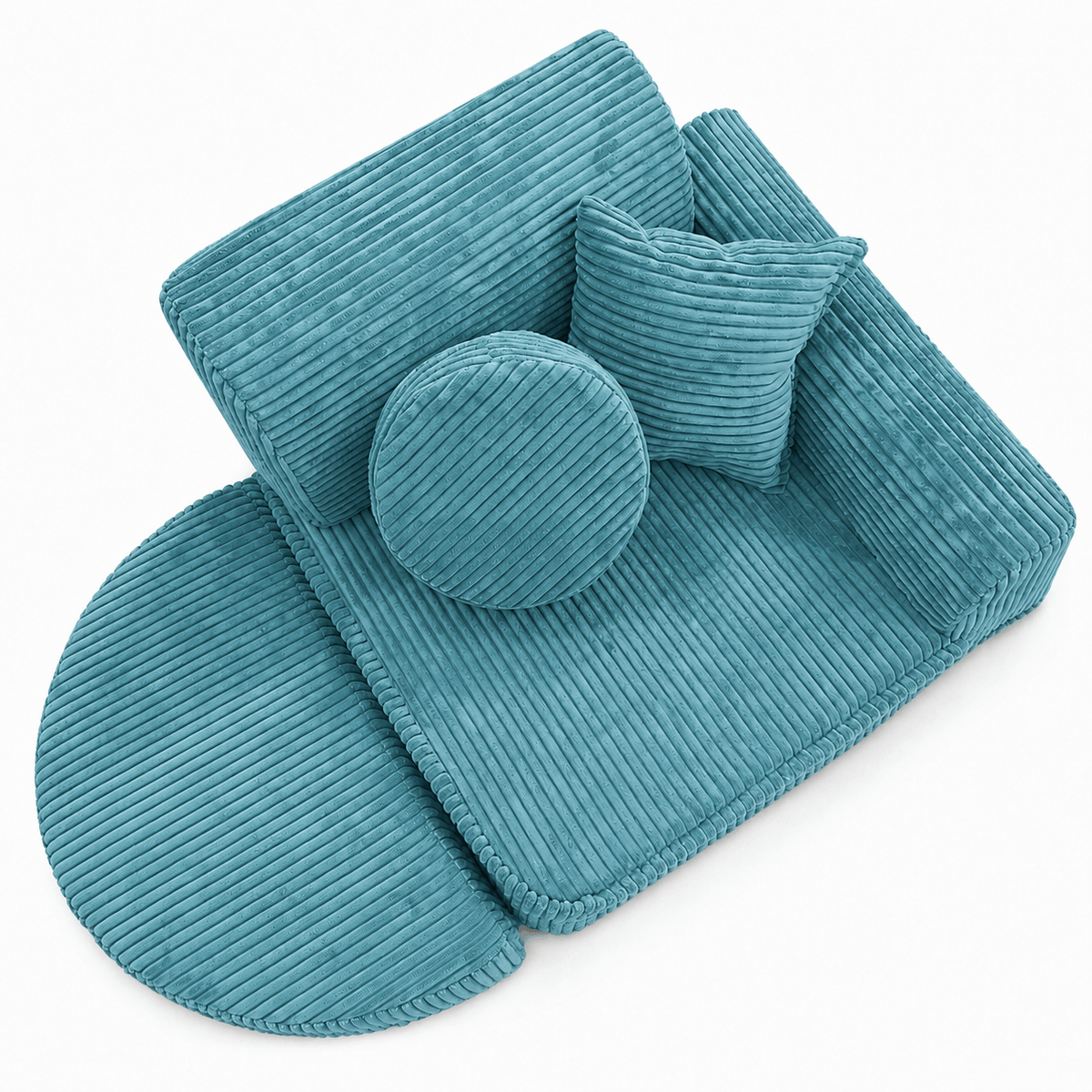 MeowBaby Kindersessel 3-in-1 Max Ästhetik Cord - faltbare Kindercouch &amp; Spielmatratze - Classic Cord Edition