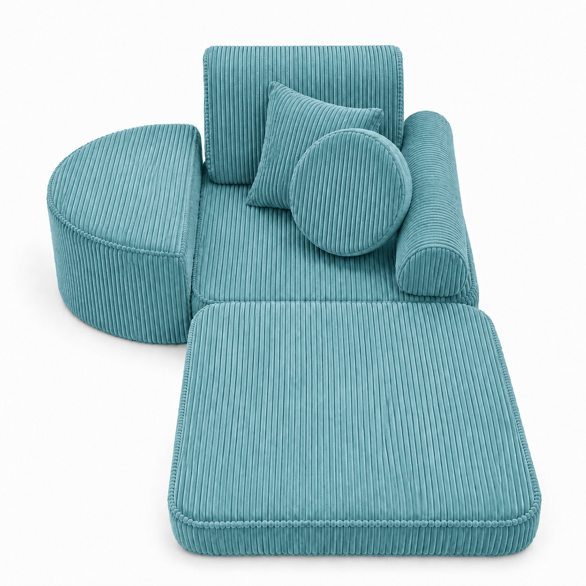 MeowBaby Kindersessel 3-in-1 Max Ästhetik Cord - faltbare Kindercouch &amp; Spielmatratze - Classic Cord Edition