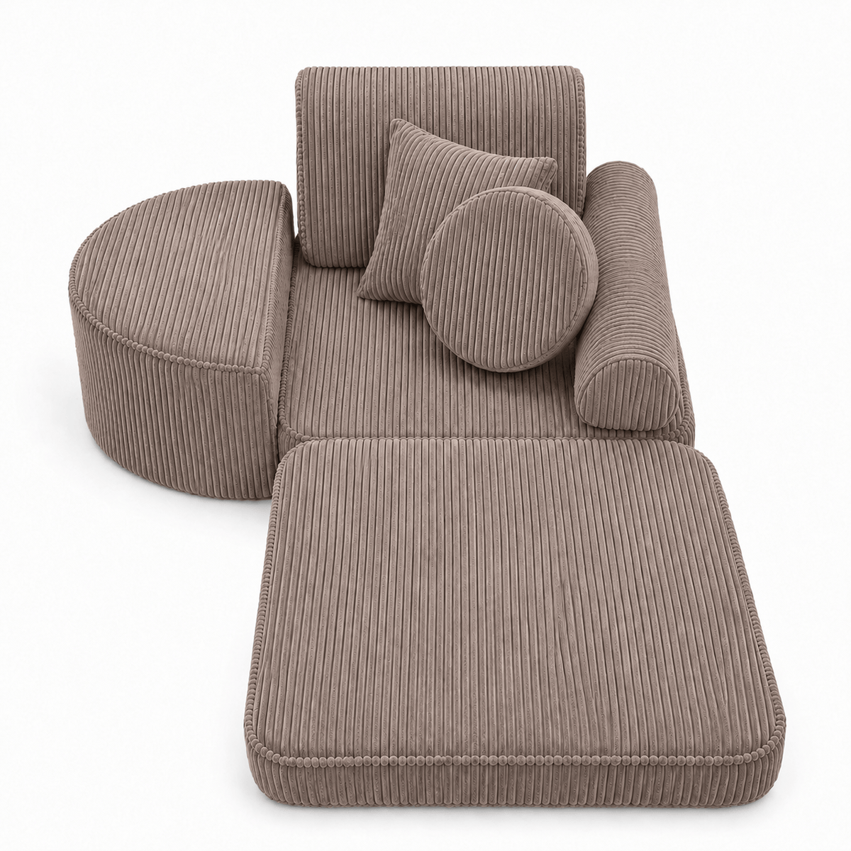 MeowBaby Kindersessel 3-in-1 Max Ästhetik Cord - faltbare Kindercouch &amp; Spielmatratze - Classic Cord Edition
