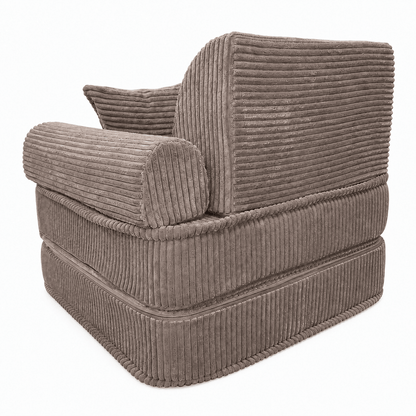MeowBaby Kindersessel 3-in-1 Max Ästhetik Cord - faltbare Kindercouch &amp; Spielmatratze - Classic Cord Edition