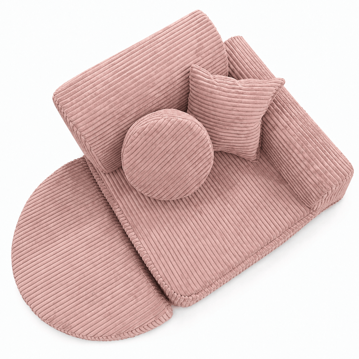MeowBaby Kindersessel 3-in-1 Max Ästhetik Cord - faltbare Kindercouch &amp; Spielmatratze - Classic Cord Edition