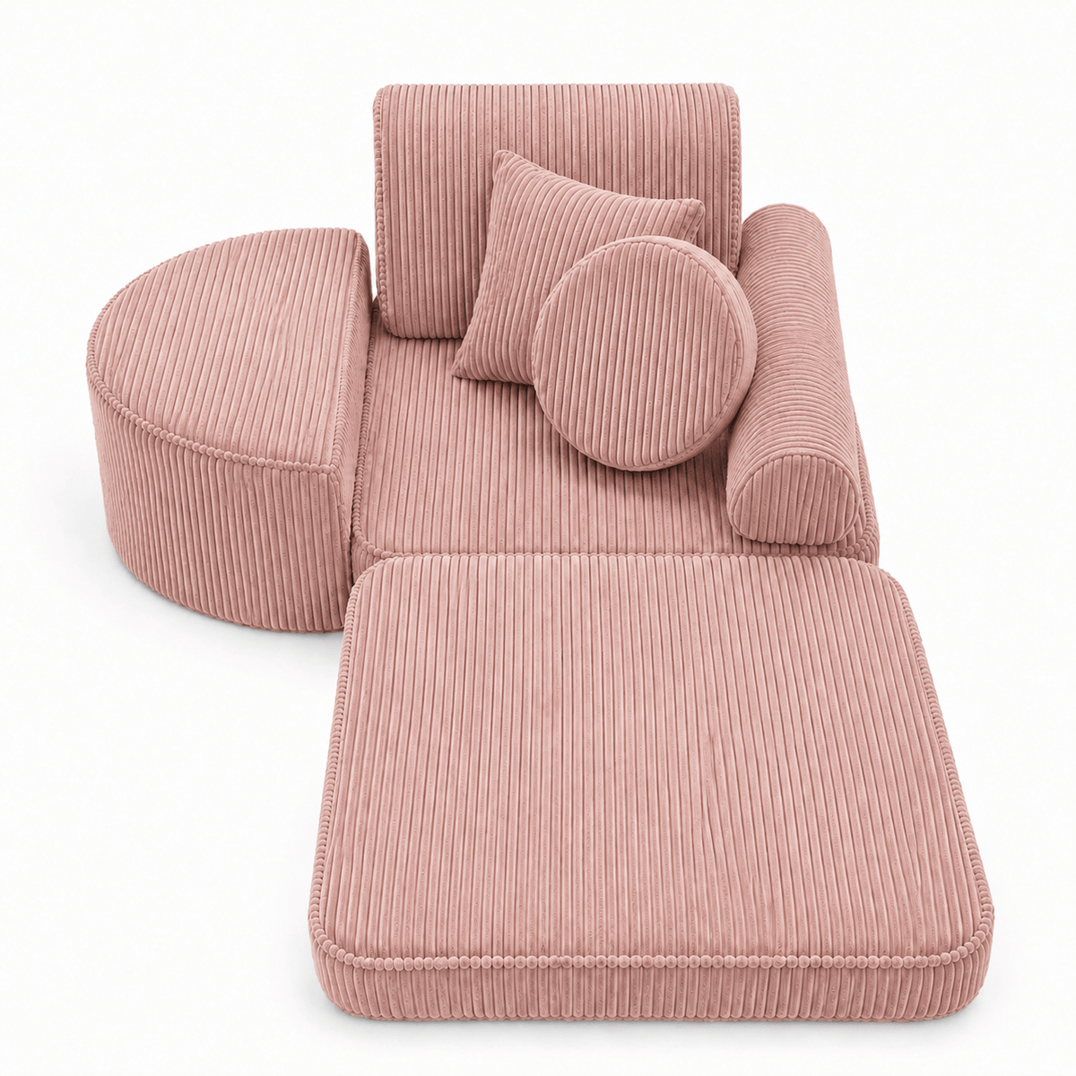 MeowBaby Kindersessel 3-in-1 Max Ästhetik Cord - faltbare Kindercouch &amp; Spielmatratze - Classic Cord Edition