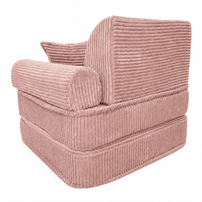 MeowBaby Kindersessel 3-in-1 Max Ästhetik Cord - faltbare Kindercouch &amp; Spielmatratze - Classic Cord Edition