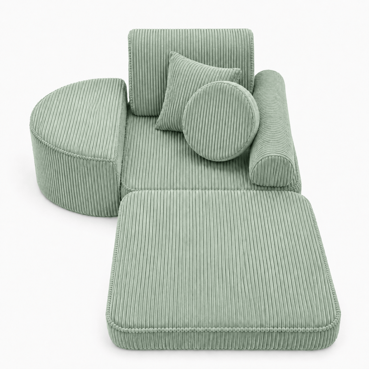 MeowBaby Kindersessel 3-in-1 Max Ästhetik Cord - faltbare Kindercouch &amp; Spielmatratze - Classic Cord Edition
