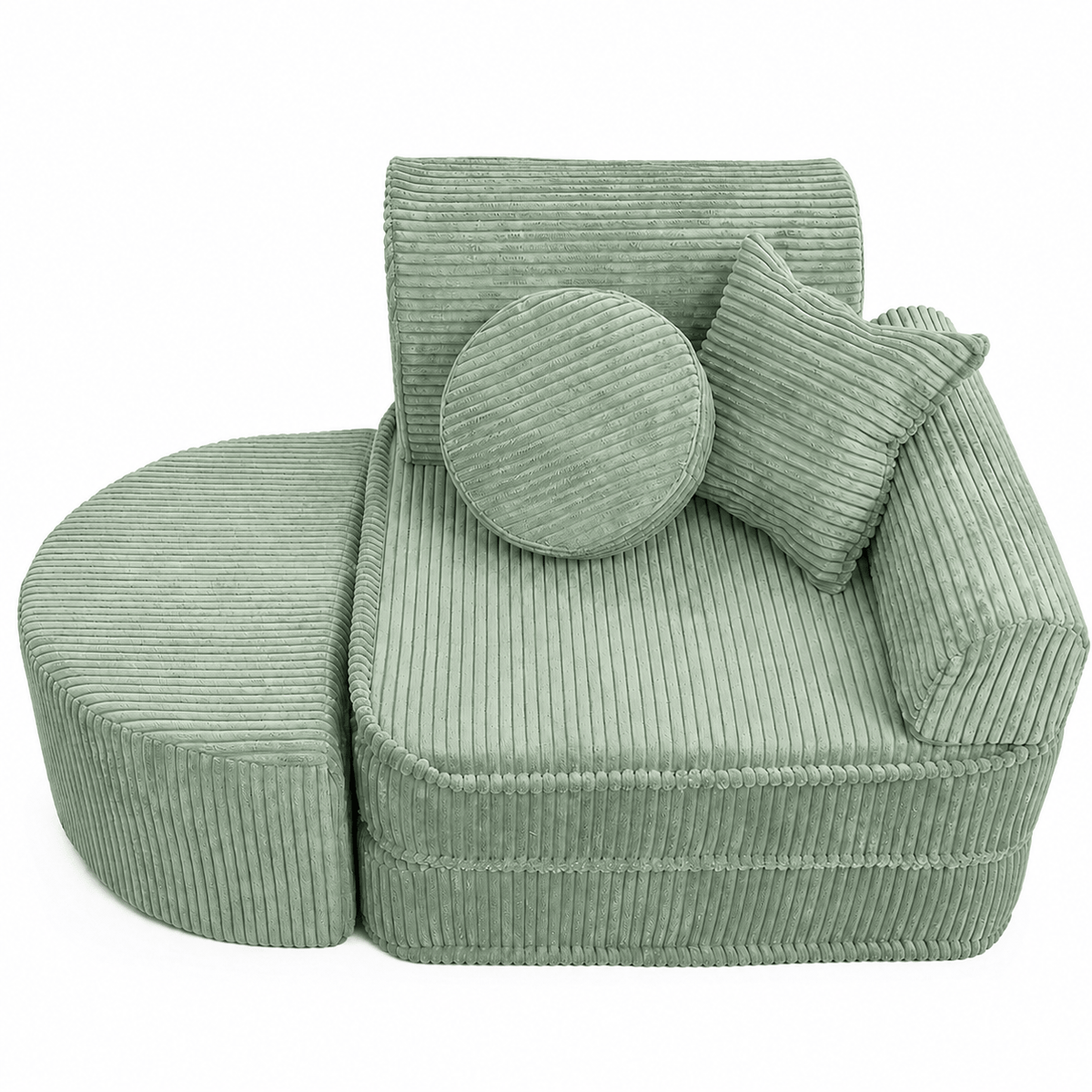 MeowBaby Kindersessel 3-in-1 Max Ästhetik Cord - faltbare Kindercouch &amp; Spielmatratze - Classic Cord Edition