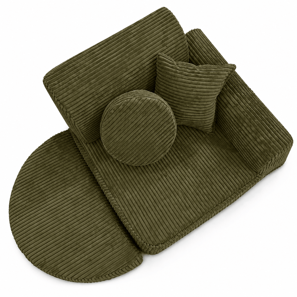 MeowBaby Kindersessel 3-in-1 Max Ästhetik Cord - faltbare Kindercouch &amp; Spielmatratze - Classic Cord Edition