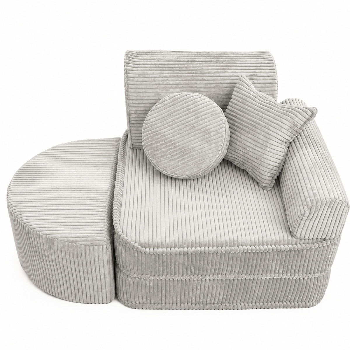 MeowBaby Kindersessel 3-in-1 Max Ästhetik Cord - faltbare Kindercouch &amp; Spielmatratze - Classic Cord Edition