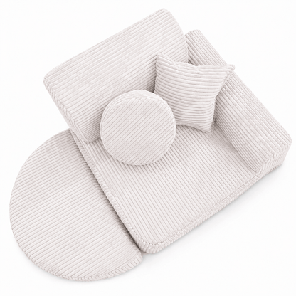 MeowBaby Kindersessel 3-in-1 Max Ästhetik Cord - faltbare Kindercouch &amp; Spielmatratze - Classic Cord Edition