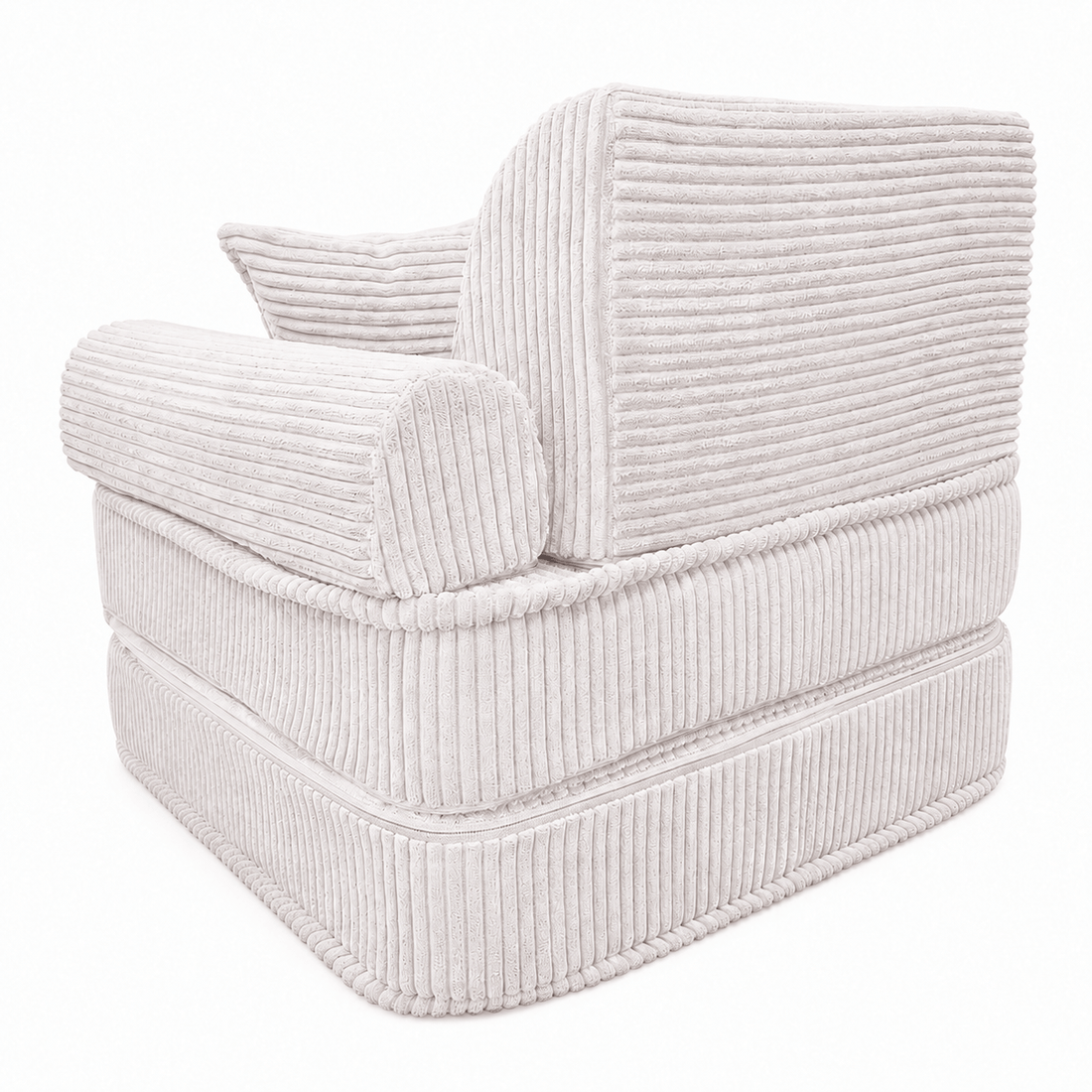 MeowBaby Kindersessel 3-in-1 Max Ästhetik Cord - faltbare Kindercouch &amp; Spielmatratze - Classic Cord Edition