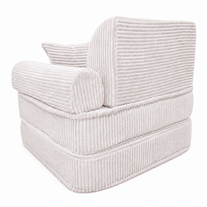 MeowBaby Kindersessel 3-in-1 Max Ästhetik Cord - faltbare Kindercouch &amp; Spielmatratze - Classic Cord Edition