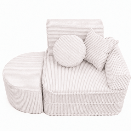 MeowBaby Kindersessel 3-in-1 Max Ästhetik Cord - faltbare Kindercouch &amp; Spielmatratze - Classic Cord Edition