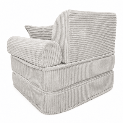MeowBaby Kindersessel 3-in-1 Max Ästhetik Cord - faltbare Kindercouch &amp; Spielmatratze - Classic Cord Edition