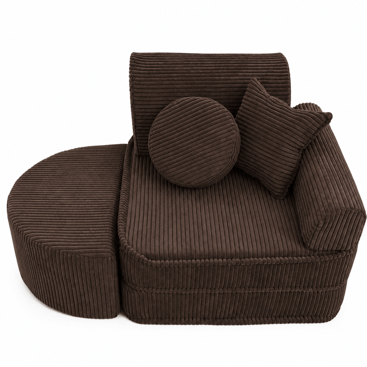 MeowBaby Kindersessel 3-in-1 Max Ästhetik Cord - faltbare Kindercouch &amp; Spielmatratze - Classic Cord Edition