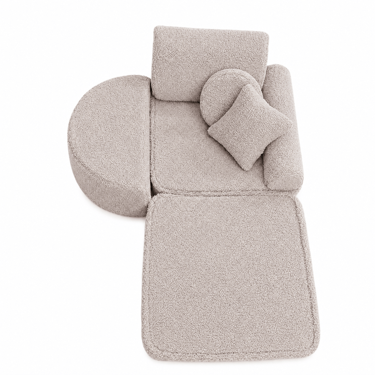 MeowBaby Kindersessel 3-in-1 Max Bearly - faltbare Kindercouch &amp; Spielmatratze - Soft Teddy Edition