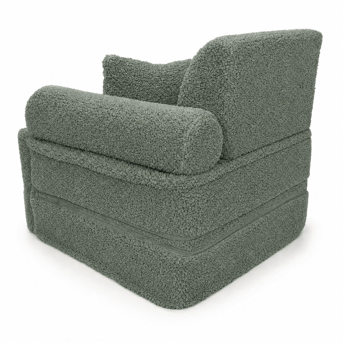 MeowBaby Kindersessel 3-in-1 Max Bearly - faltbare Kindercouch &amp; Spielmatratze - Soft Teddy Edition
