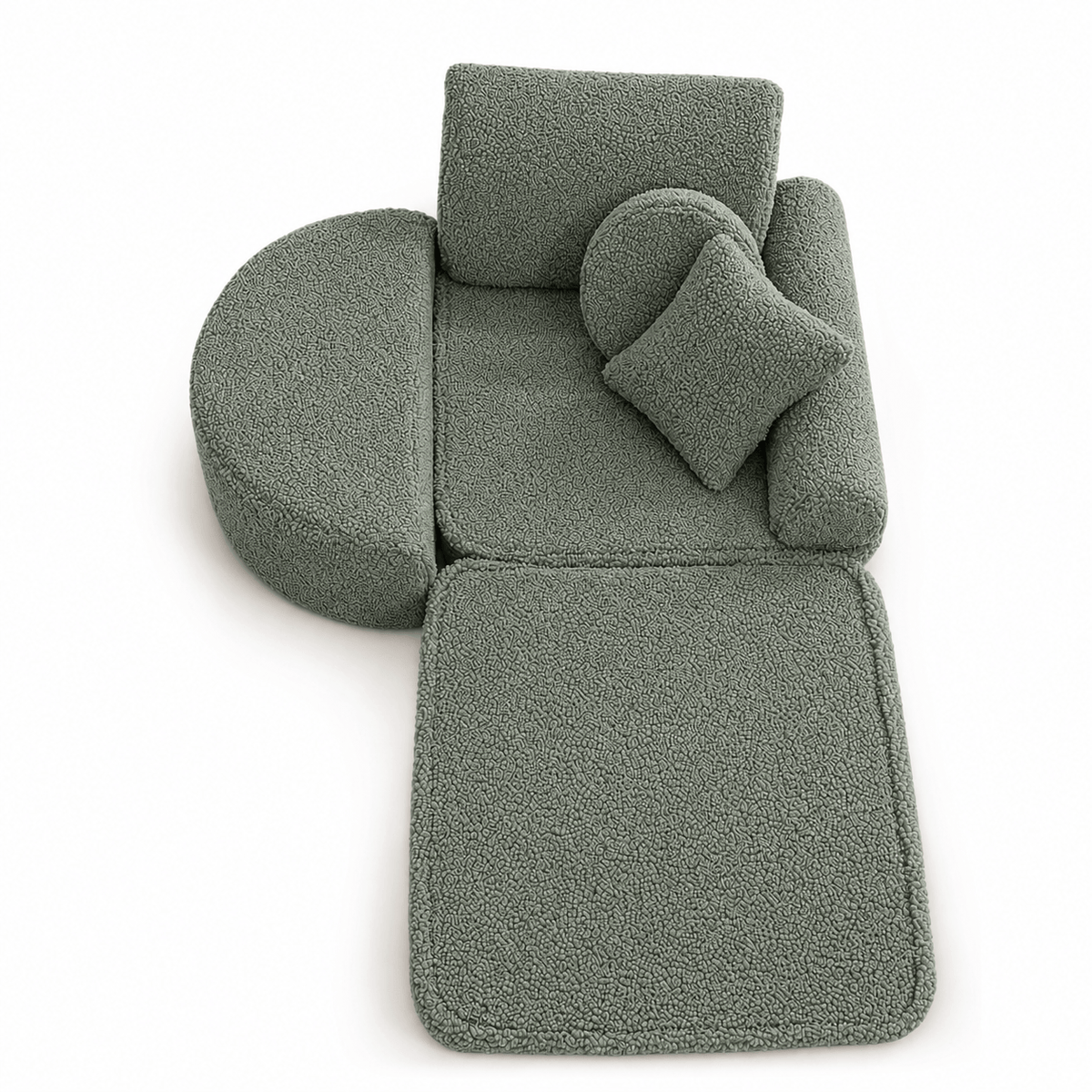 MeowBaby Kindersessel 3-in-1 Max Bearly - faltbare Kindercouch &amp; Spielmatratze - Soft Teddy Edition