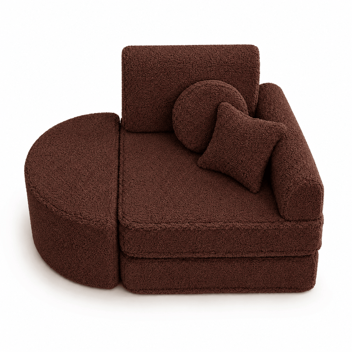 MeowBaby Kindersessel 3-in-1 Max Bearly - faltbare Kindercouch &amp; Spielmatratze - Soft Teddy Edition
