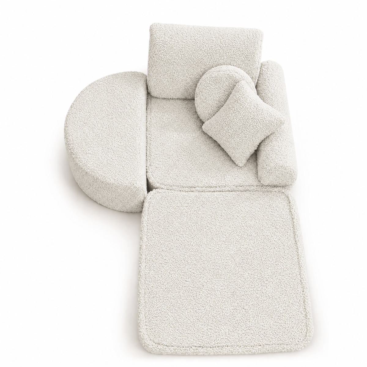 MeowBaby Kindersessel 3-in-1 Max Bearly - faltbare Kindercouch &amp; Spielmatratze - Soft Teddy Edition
