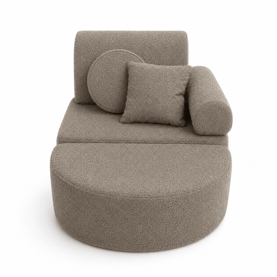 MeowBaby Kindersessel 3-in-1 Max Bouclé - faltbare Kindercouch &amp; Spielmatratze