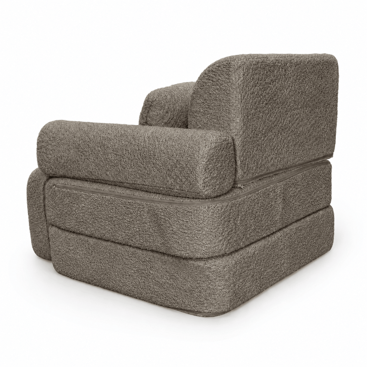 MeowBaby Kindersessel 3-in-1 Max Bouclé - faltbare Kindercouch &amp; Spielmatratze