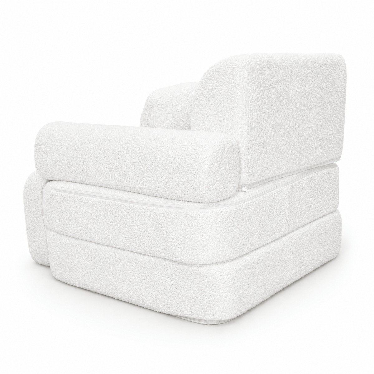 MeowBaby Kindersessel 3-in-1 Max Bouclé - faltbare Kindercouch &amp; Spielmatratze