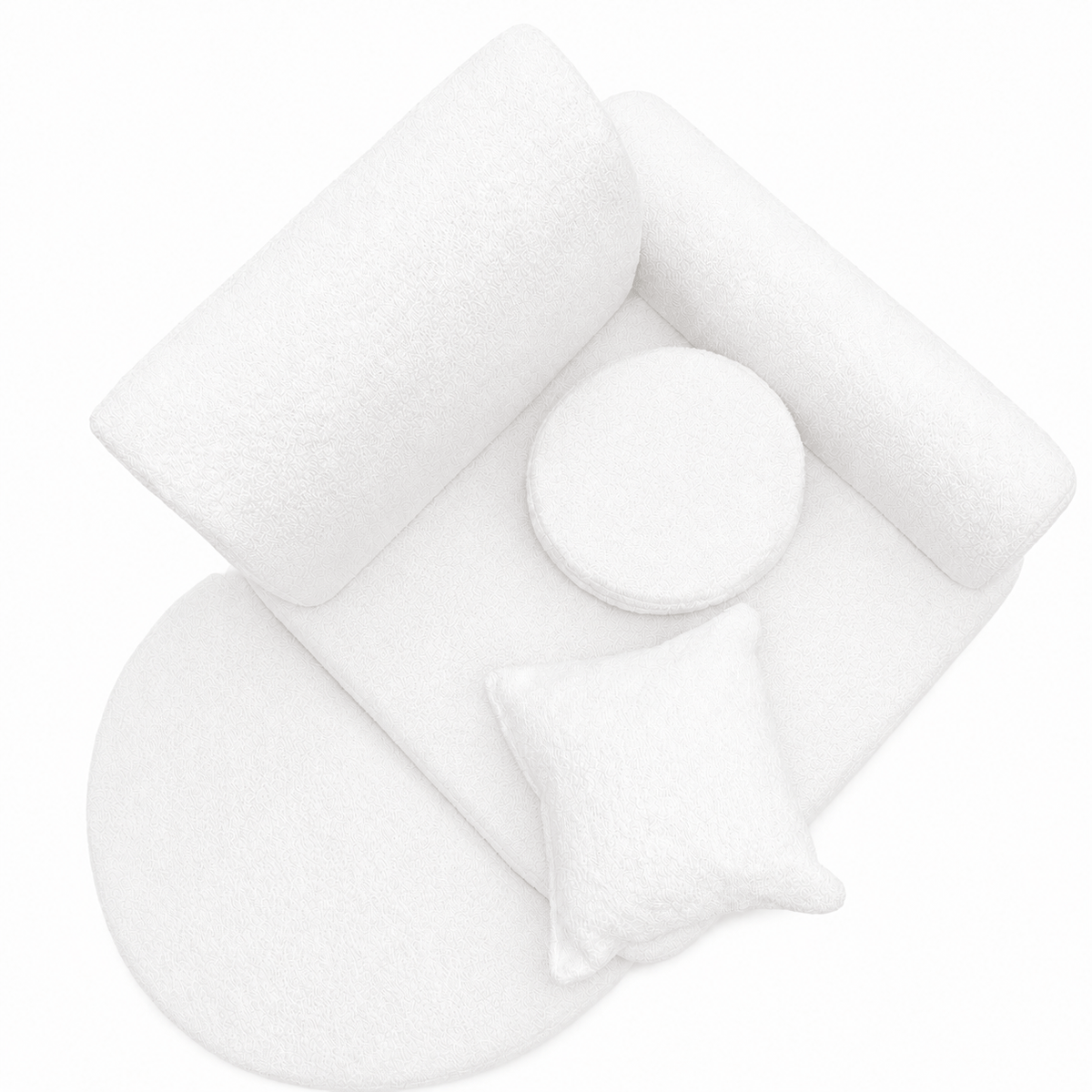 MeowBaby Kindersessel 3-in-1 Max Bouclé - faltbare Kindercouch &amp; Spielmatratze