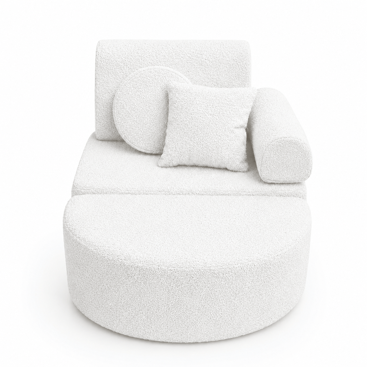 MeowBaby Kindersessel 3-in-1 Max Bouclé - faltbare Kindercouch &amp; Spielmatratze