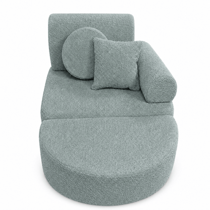 MeowBaby Kindersessel 3-in-1 Max Bouclé - faltbare Kindercouch &amp; Spielmatratze
