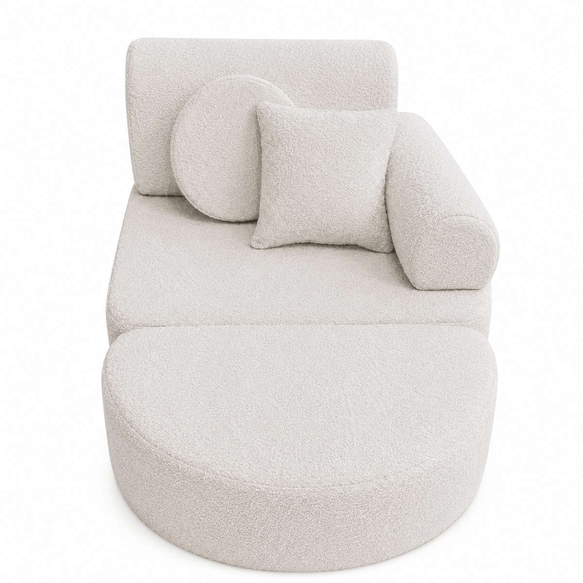 MeowBaby Kindersessel 3-in-1 Max Bouclé - faltbare Kindercouch &amp; Spielmatratze