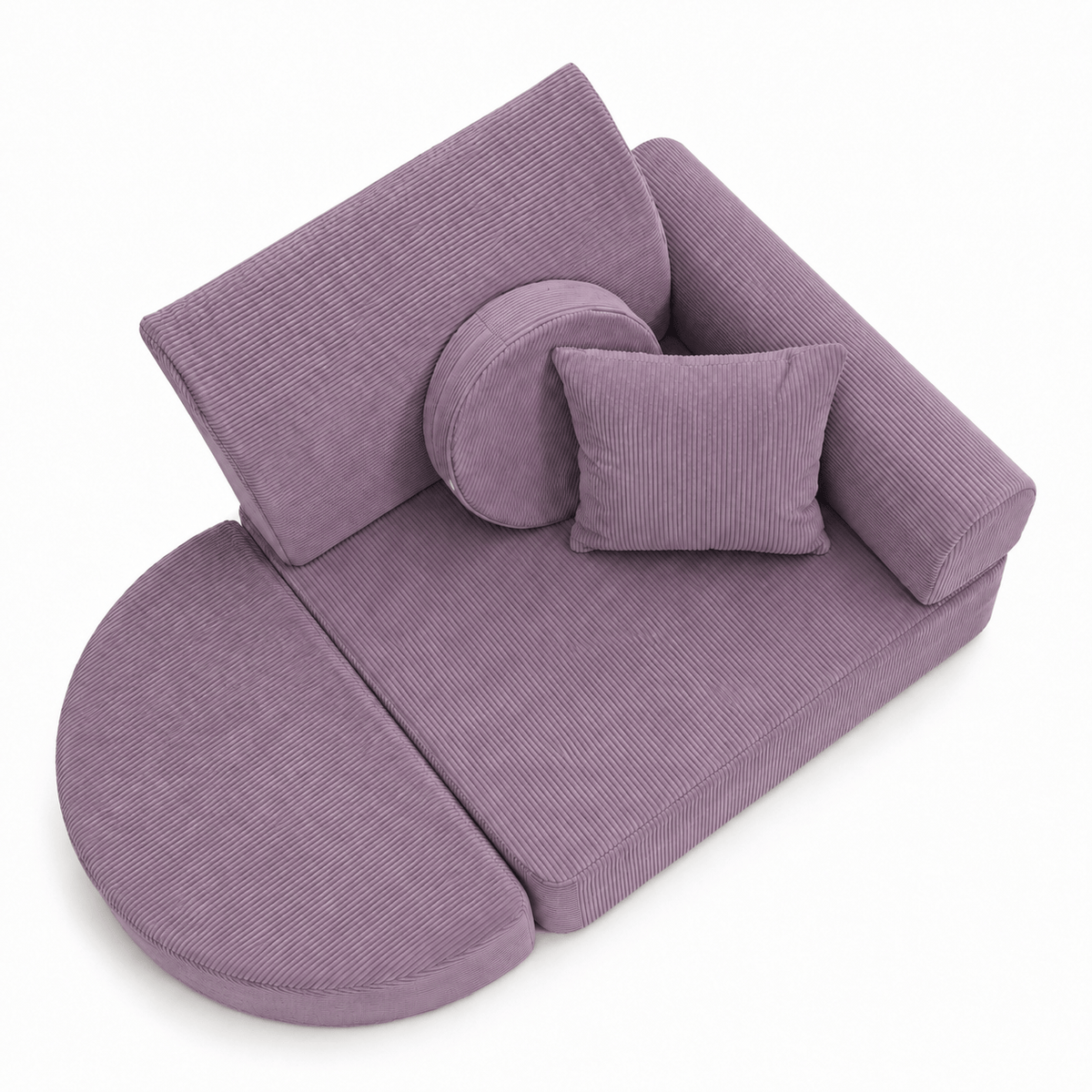 MeowBaby Kindersessel 3-in-1 Max Premium Cord - faltbare Kindercouch &amp; Spielmatratze - Slim Cord Edition