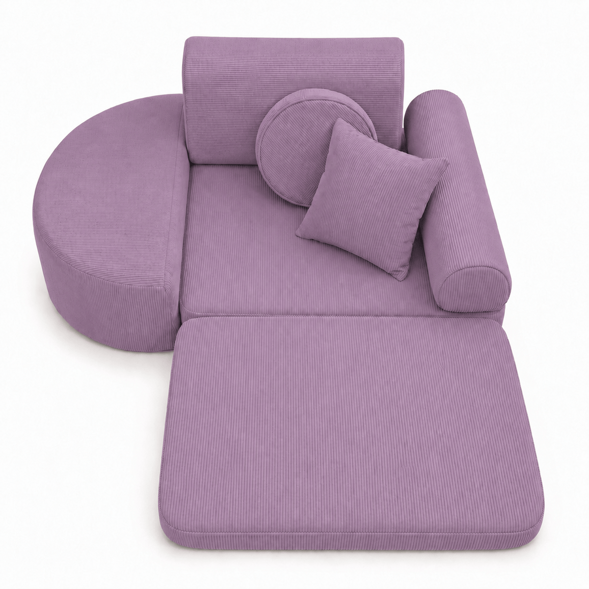 MeowBaby Kindersessel 3-in-1 Max Premium Cord - faltbare Kindercouch &amp; Spielmatratze - Slim Cord Edition