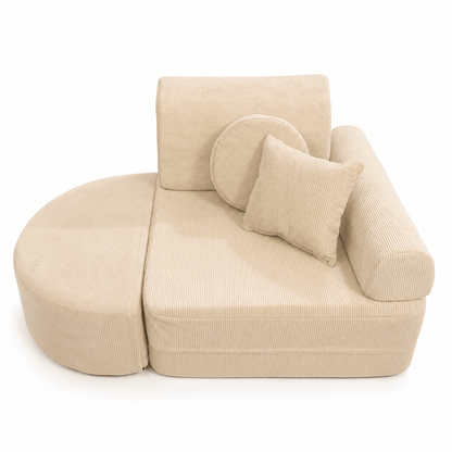 MeowBaby Kindersessel 3-in-1 Max Premium Cord - faltbare Kindercouch &amp; Spielmatratze - Slim Cord Edition