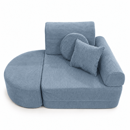 MeowBaby Kindersessel 3-in-1 Max Premium Cord - faltbare Kindercouch &amp; Spielmatratze - Slim Cord Edition