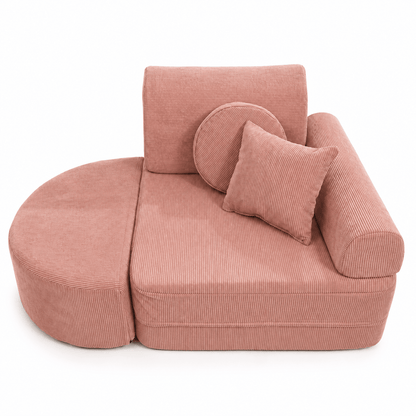 MeowBaby Kindersessel 3-in-1 Max Premium Cord - faltbare Kindercouch &amp; Spielmatratze - Slim Cord Edition
