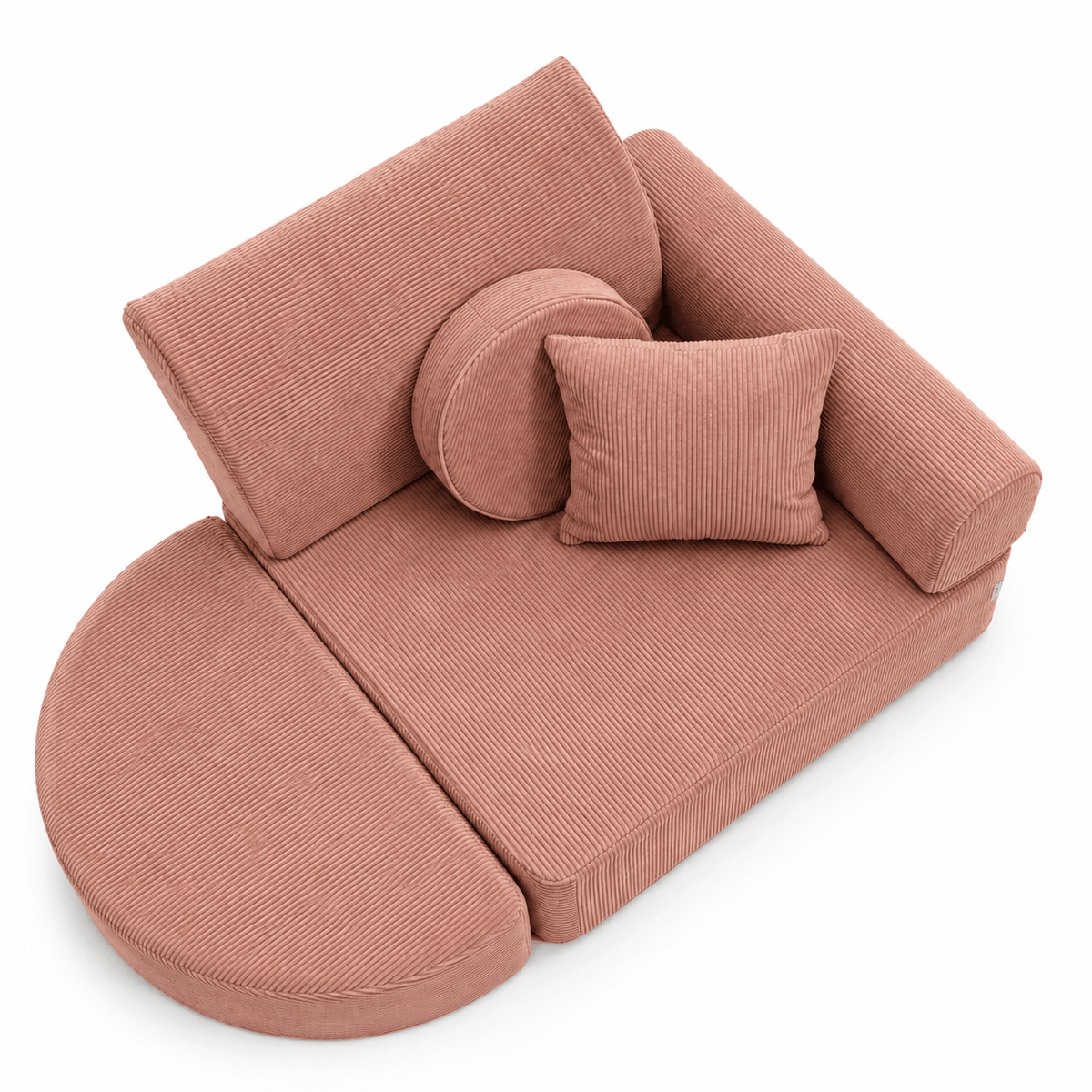 MeowBaby Kindersessel 3-in-1 Max Premium Cord - faltbare Kindercouch &amp; Spielmatratze - Slim Cord Edition