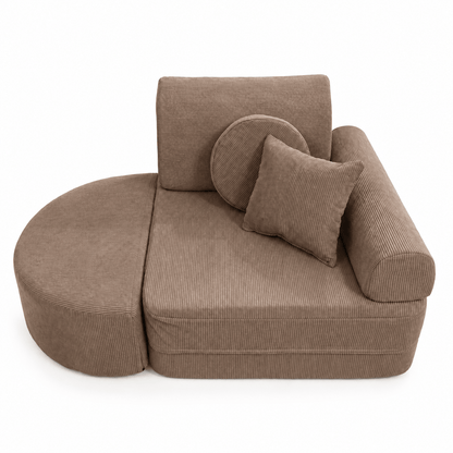 MeowBaby Kindersessel 3-in-1 Max Premium Cord - faltbare Kindercouch &amp; Spielmatratze - Slim Cord Edition