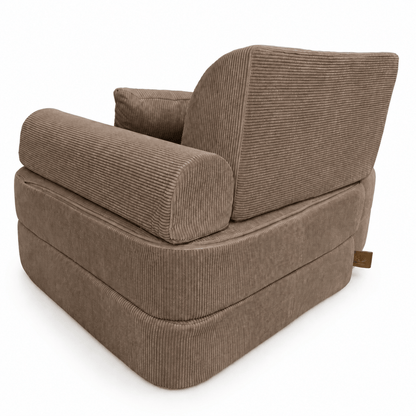 MeowBaby Kindersessel 3-in-1 Max Premium Cord - faltbare Kindercouch &amp; Spielmatratze - Slim Cord Edition