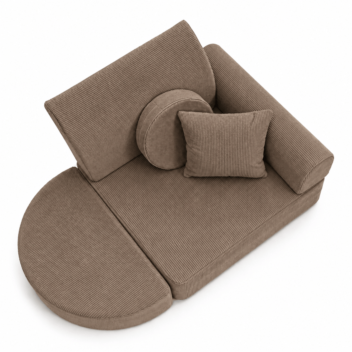 MeowBaby Kindersessel 3-in-1 Max Premium Cord - faltbare Kindercouch &amp; Spielmatratze - Slim Cord Edition
