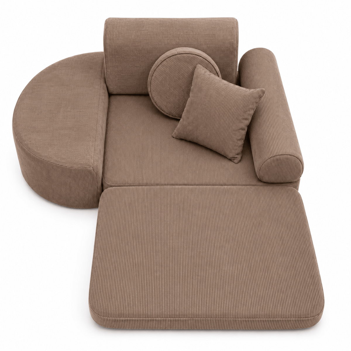 MeowBaby Kindersessel 3-in-1 Max Premium Cord - faltbare Kindercouch &amp; Spielmatratze - Slim Cord Edition
