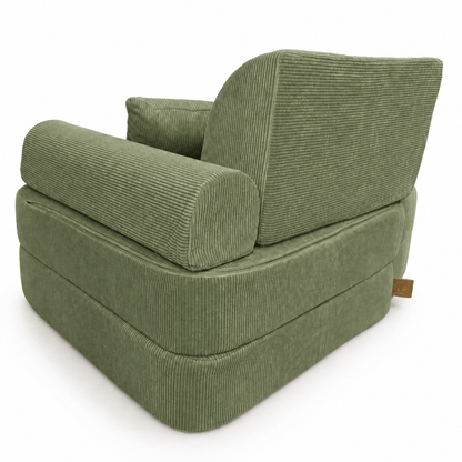 MeowBaby Kindersessel 3-in-1 Max Premium Cord - faltbare Kindercouch &amp; Spielmatratze - Slim Cord Edition