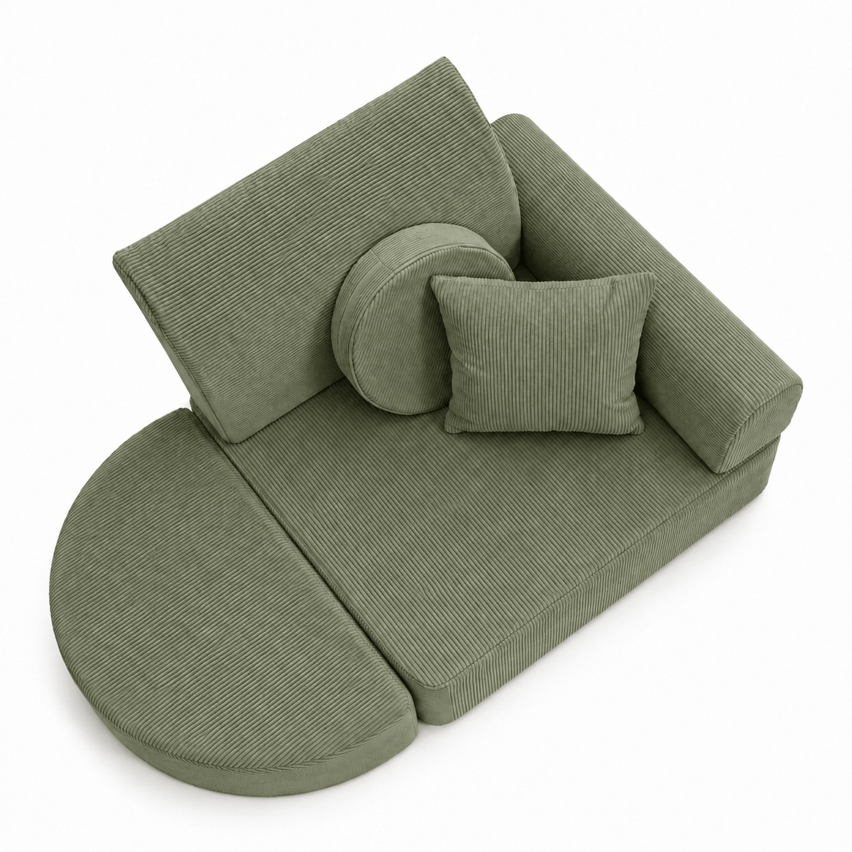 MeowBaby Kindersessel 3-in-1 Max Premium Cord - faltbare Kindercouch &amp; Spielmatratze - Slim Cord Edition