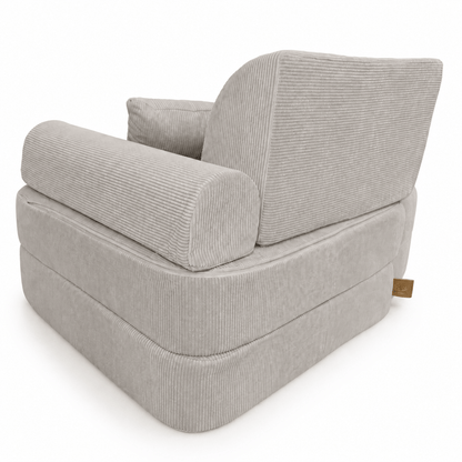 MeowBaby Kindersessel 3-in-1 Max Premium Cord - faltbare Kindercouch &amp; Spielmatratze - Slim Cord Edition
