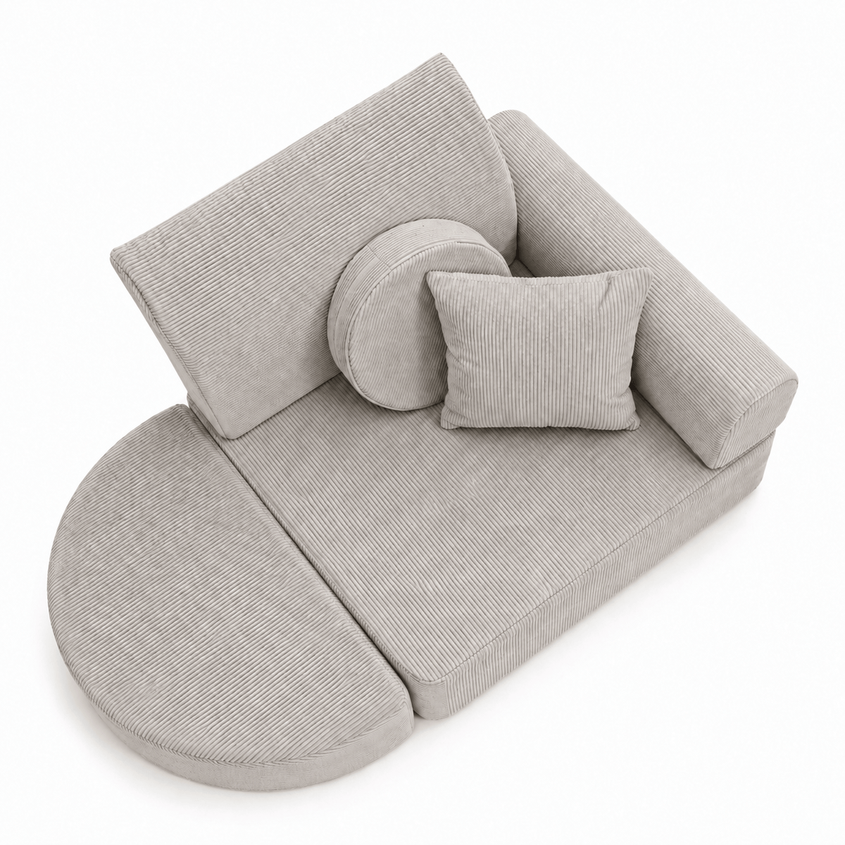 MeowBaby Kindersessel 3-in-1 Max Premium Cord - faltbare Kindercouch &amp; Spielmatratze - Slim Cord Edition