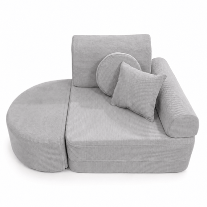 MeowBaby Kindersessel 3-in-1 Max Premium Cord - faltbare Kindercouch &amp; Spielmatratze - Slim Cord Edition
