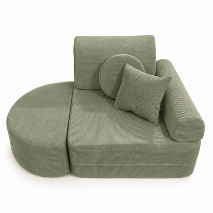 MeowBaby Kindersessel 3-in-1 Max Premium Cord - faltbare Kindercouch &amp; Spielmatratze - Slim Cord Edition