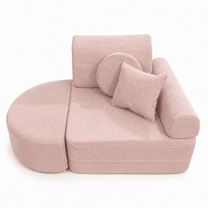 MeowBaby Kindersessel 3-in-1 Max Premium Cord - faltbare Kindercouch &amp; Spielmatratze - Slim Cord Edition